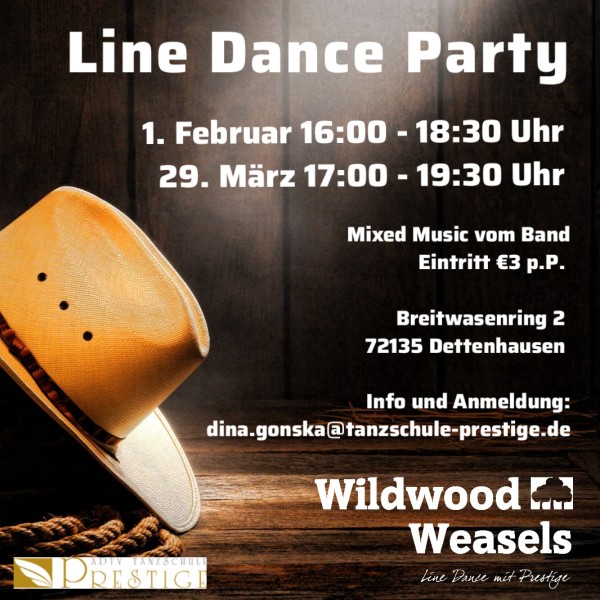 Line Dance Party am 1.2.25 & 29.3.25